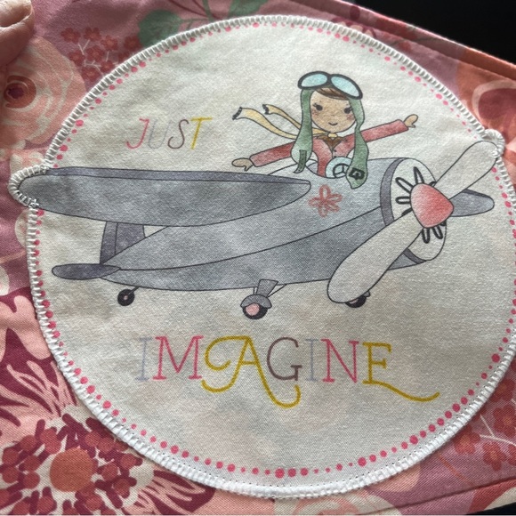 NEW Matilda Jane Imagine Pennant Banner Tassels Plane Girl Pink Green Floral - Picture 3 of 6